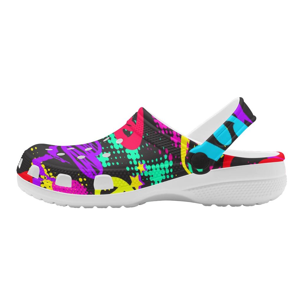 Printed Breathable EVA Clogs Unisex Lightweight Slip On Garden Shoes Beach Pool Home Bathroom Summer Sandals Lightweight Wear