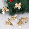 12pcs Christmas Bows Hanging Decorations Gold Silver Red Bowknot Christmas Tree Ornaments New Year 2021 Navidad Kerst Decor Set