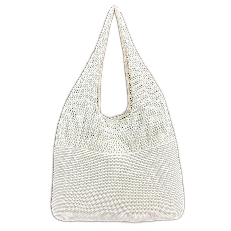 

2025 Женская ретро вязаная сумка через плечо в корейском стиле с вырезами Light Coffee