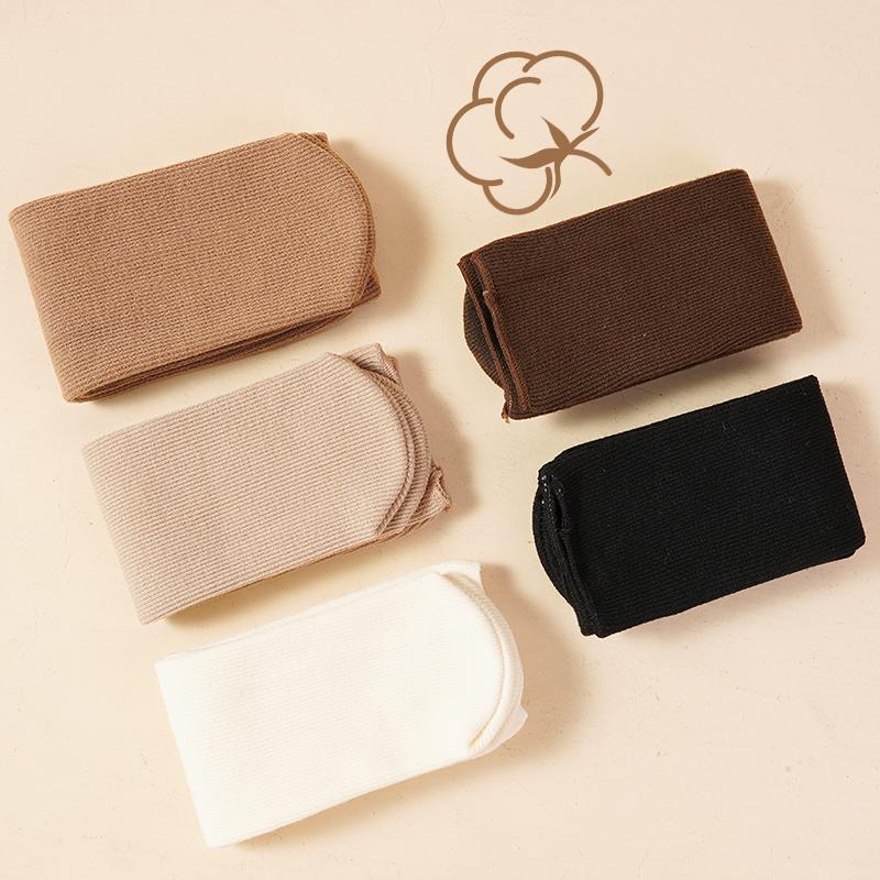 2 par damstrumpor för vintern, stickade, förtjockade, enfärgade, varma, andningsbara, mellanhöga, avslappnade golvstrumpor