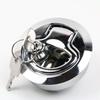 Zinc Alloy Round Locking Flush Pull Push to Close Slam Latch Chrome Plated Marine Boat Hatch Lock for RV Compartment Access Door