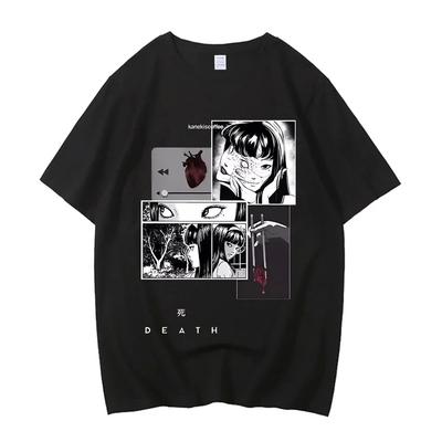 Cartoon Junji Ito  T-Shirt Horror Japan Guro Funny Girl Anime High Quality Cotton T Shirt Gift Shirt Best Selling Casual  Soft