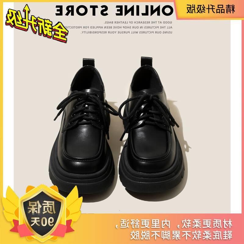 

Туфли Muffin single новые черные мокасины летние на шнуровке маленькие кожаные туфли женские туфли в британском стиле на платформе модные повседневные 40