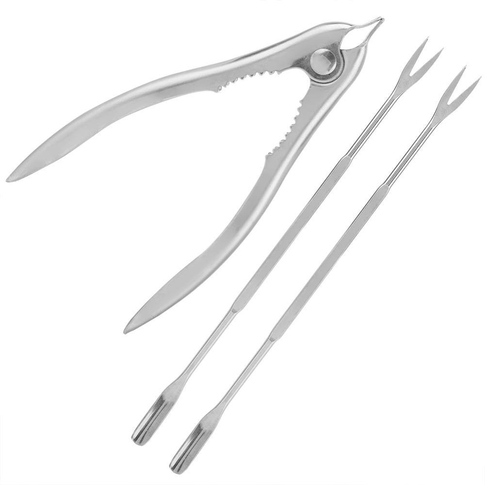 3Pcs Durable Seafood Utensil Hard Texture Crab Pick Food Grade Crab Fork Catering Use