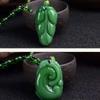 Natural Green Chinese Agate Dragon Rose Pendant Jade Necklace  Charm Jewelry Carved Blessing Amulet Gifts For Women Men