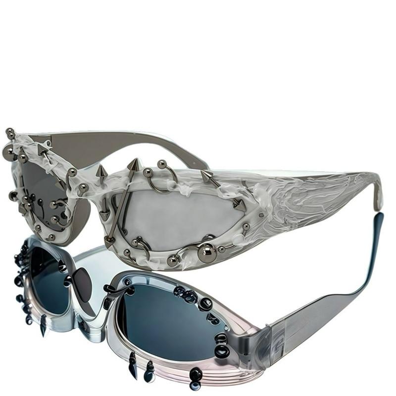 Avant-garde Hip-hop Sunglasses, Personalized Punk Rivet Decorative Sunglasses, European and American Trend Street Glasses