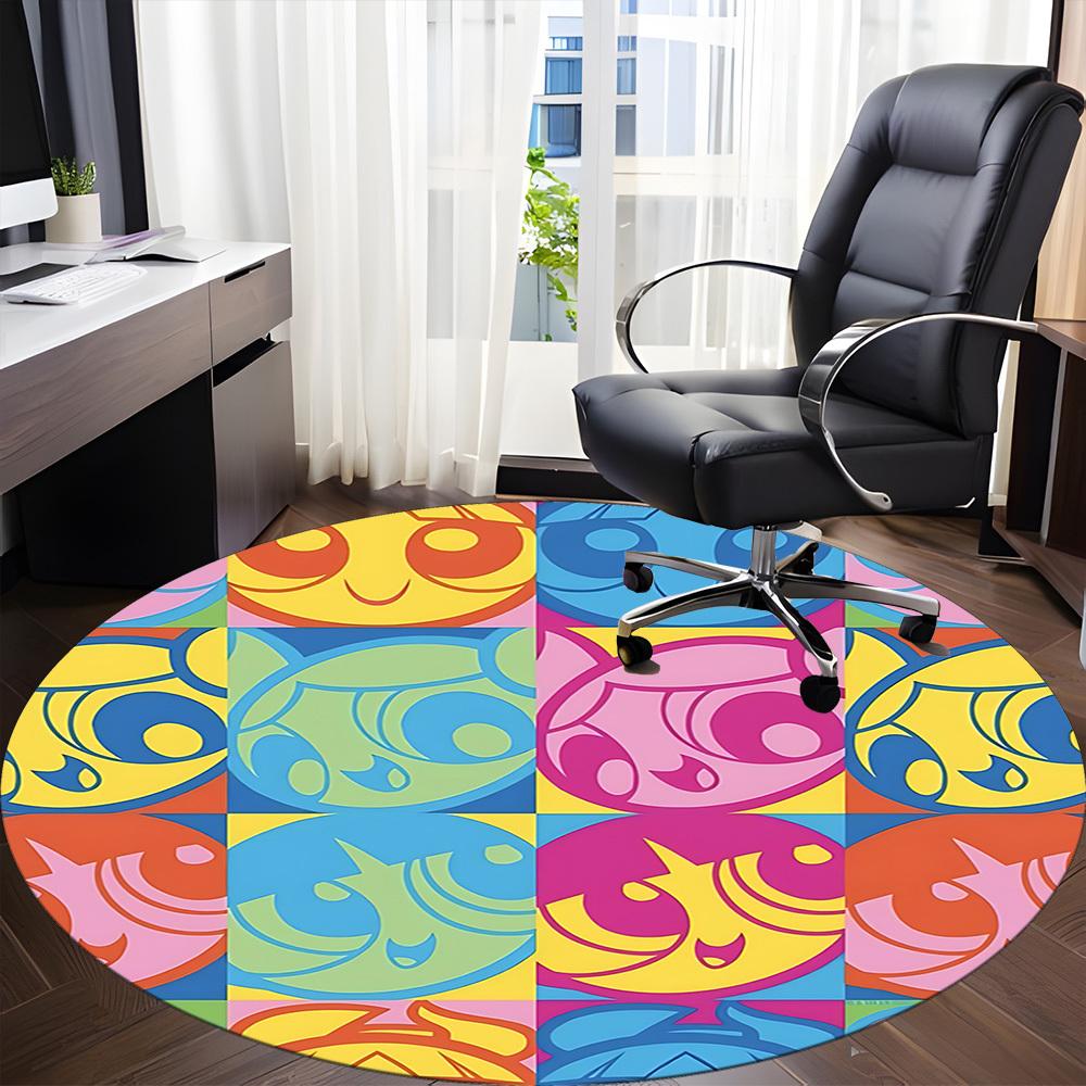 1PC Office Round Rug, Non-slip, Soft and Durable Office Rug for Interior Decoration, Perfect for Office yy250915037