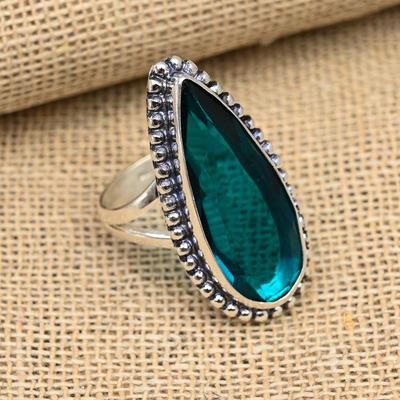 Indicolit Turmalin Edelstein Handgefertigter Ringschmuck aus 925er Sterlingsilber für Weihnachten