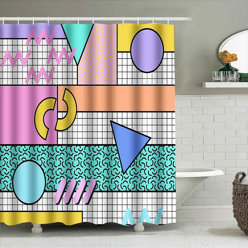 Unique Abstract Shower Curtain Modern Art Bathroom Decor Waterproof Fabric Liner Set Home Textile Tapestry Wall Hanging