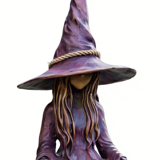 Witch Garden Statue Bird Feeder for Outdoors Resin Hanging Wild Bird Feeder for Outside Patio Backyard Birdwatching