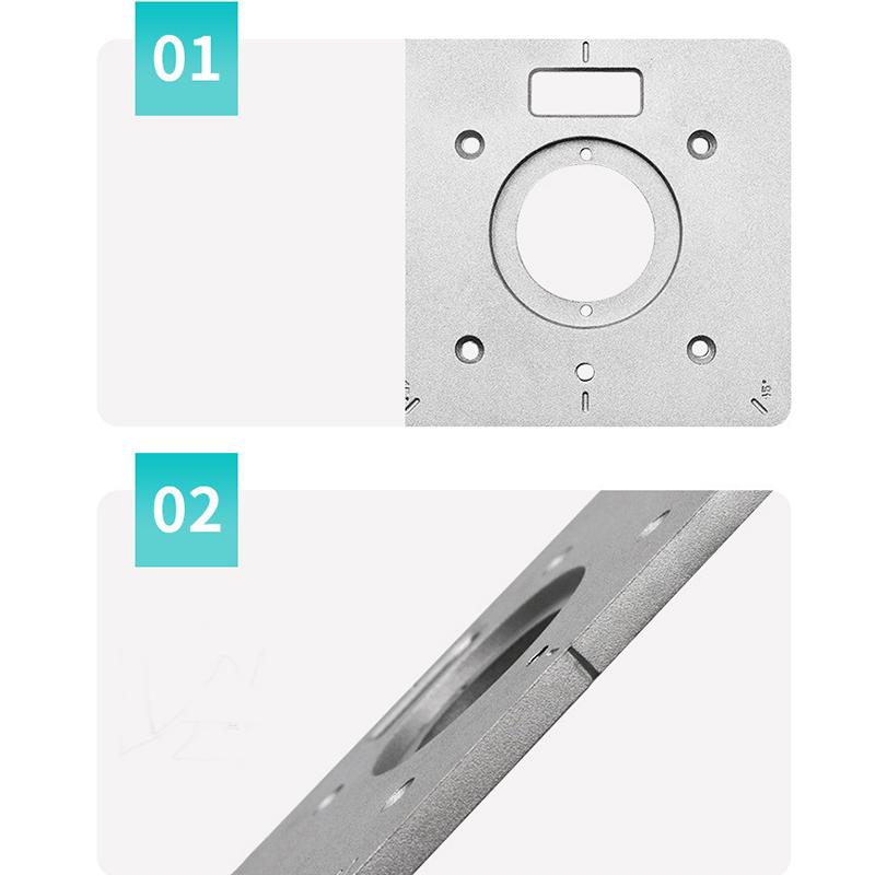 Router Table Insert Plate Aluminum Alloy Light Sturdy Precise Scale Woodworking Trimming Machine