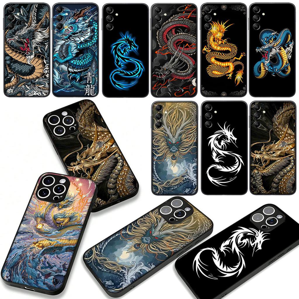 Black Dragon Cool Phone Cover Case for Xiaomi Redmi Note 14 12 13 ProPlus A3 Pro Plus 12C 13C 14C 5G 4G Casing