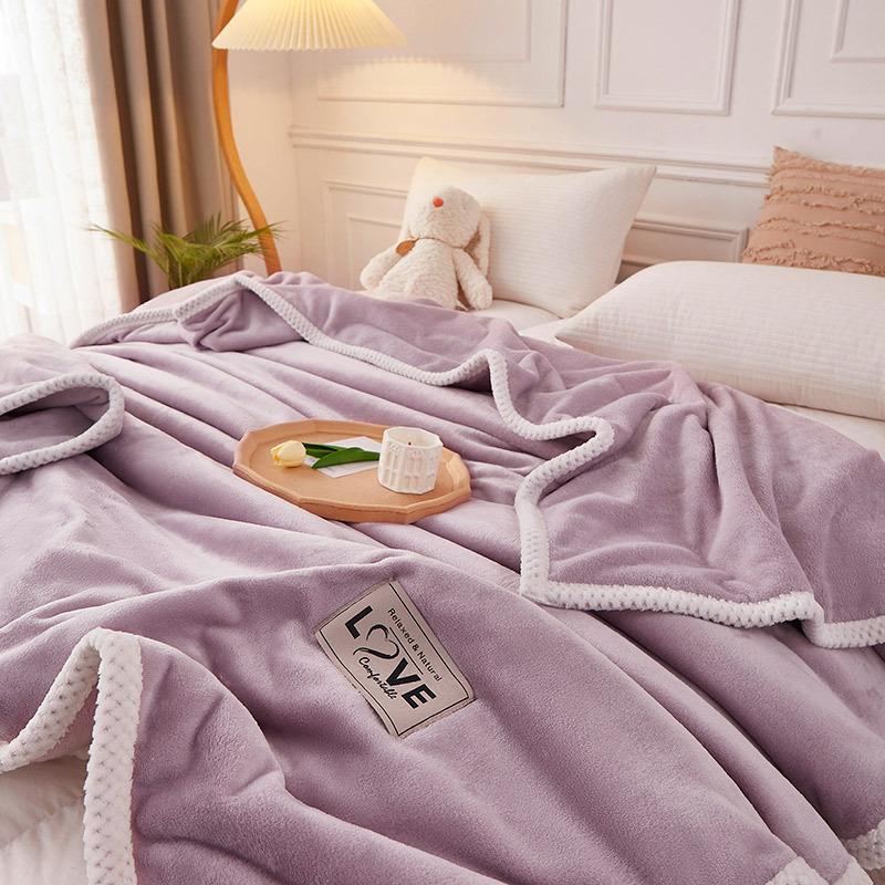 Solid Nordic Milk Velvet Blanket Warm Thick Gift Bedsheet for Friends Multi Functional Skin-Friendly Plush Blanket for Office