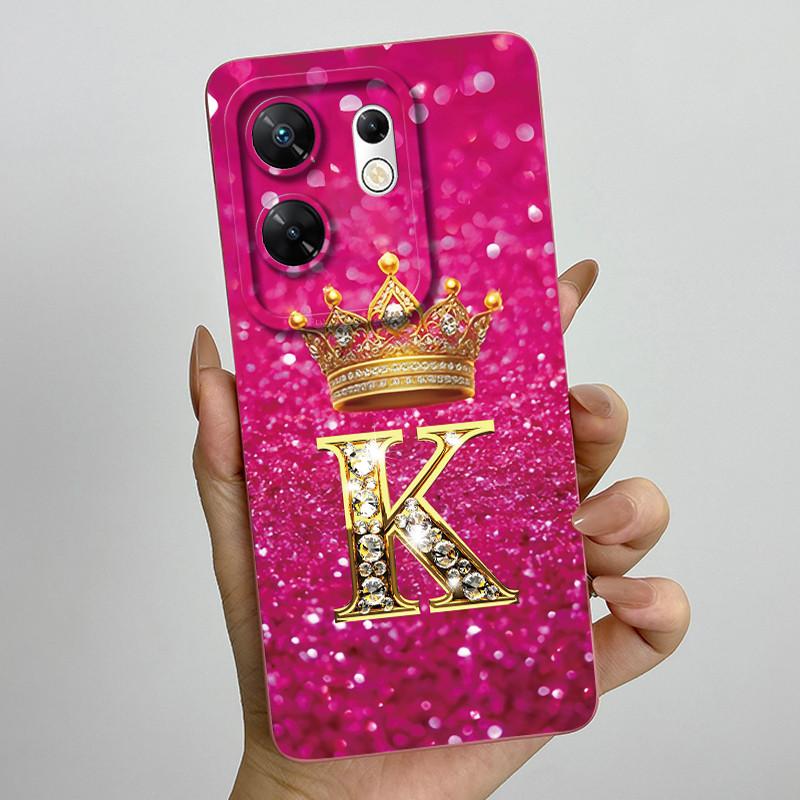 Case for infinix Zero 30 4G 5G Case X6731 Crown Letters Soft Silicone Shockproof Cover For Infinix Zero30 4g Cases X6731B Funda