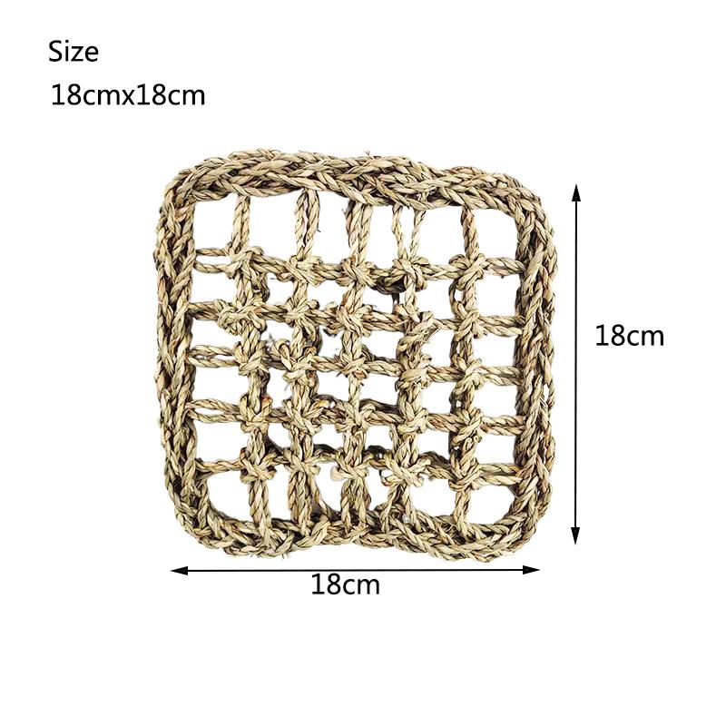

Natural Handwoven Breathable Straw Mat - Eco-Friendly Chewable Climbing mat for Hamsters Rabbits Small Pets Cage Accessries