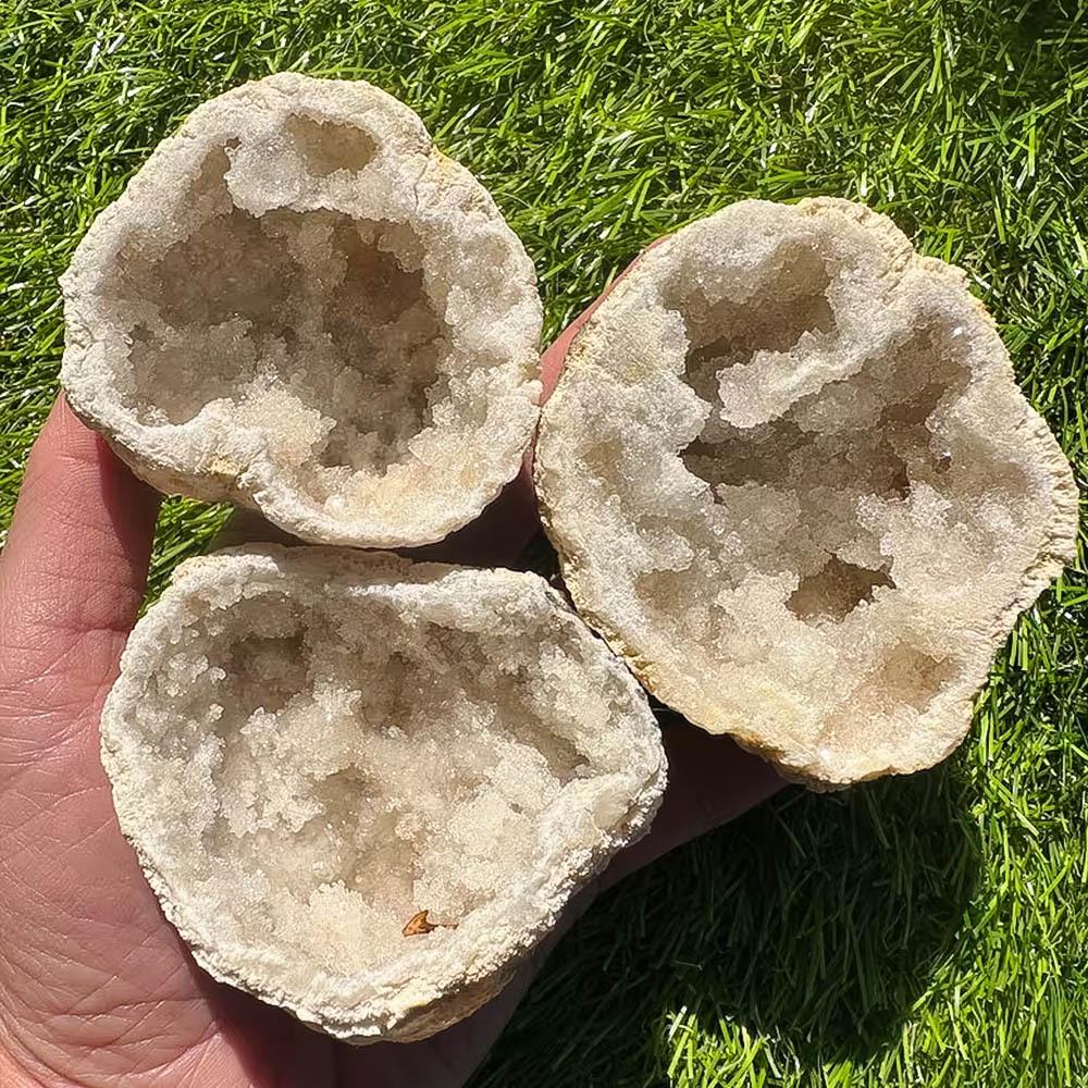 White Crystal Geode Stone - Home Decor & Science Teaching Gift