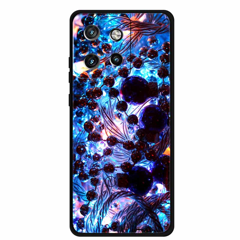 Christmas Cover For Motorola Moto G75 5G Black Silicone Cases TPU Santa Claus Christmas Tree Cover Deer For Moto G75 5G TPU case