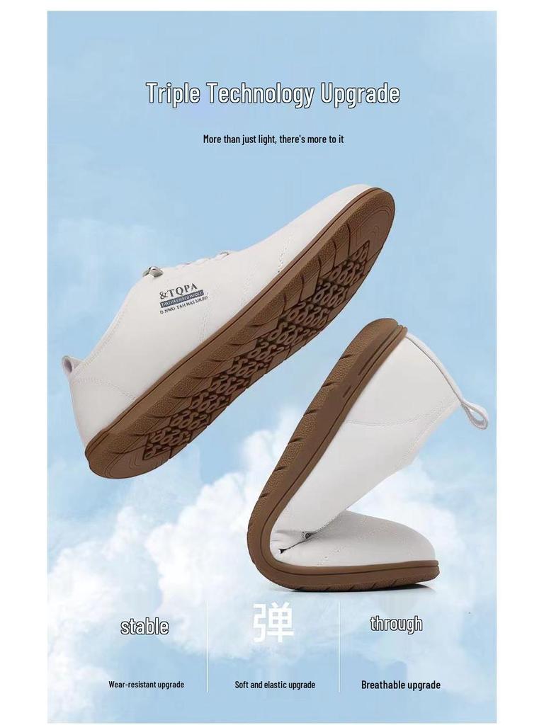 Men's Casual Leather Slip-On Shoes: Fashionable, Versatile, Soft Sole, Breathable, British Style for Business and Commuting.