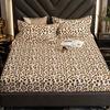 3Pcs Stylish Leopard Print Fitted Bed Sheet Set For Bedroom Soft And Comfortable Bedding Set Bed Sheet With Pillowcases (1Pc