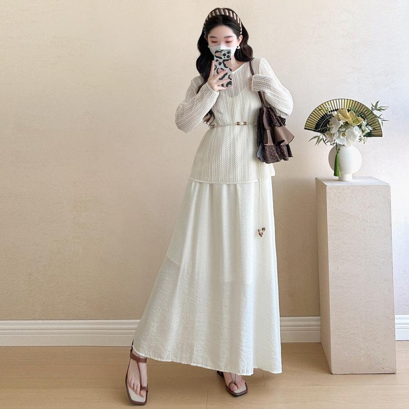 Elegant Maternity Two-Piece: Blouse Top & Camisole Dress - Summer Style 2026 2XL