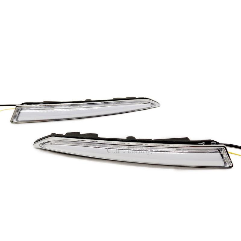 1 Pair For Ford Kuga Escape 2013 2014 2015 2016 2017 Daytime Running Light DRL LED Fog Lamp With Dynamic Yellow Turn Signal