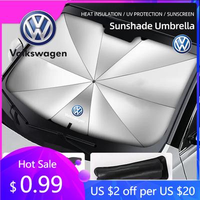 2026 Hot For Volkswagen VW Car Windshield Sun Shade Umbrella Visor UV Protection Shield For VW GTI Polo Golf Passat Tiguan Arteo