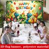 2D Colorful Dinosaur Happy Birthday Backdrop Jungle Theme Kids Party Decoration Banner