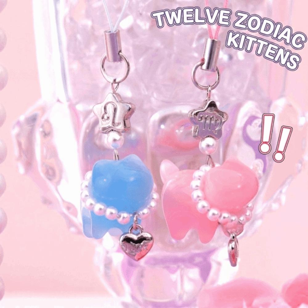 Pearl Detail Cat Pearl Pendant Color Changing Color Changing Pendant Hanging Ornament Bag Decor