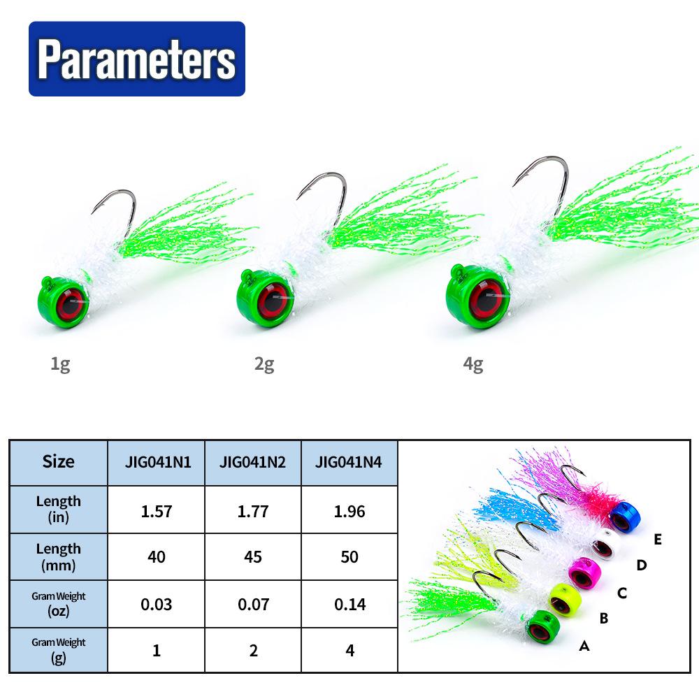 Lure Bait Lead Head Hook, Colored Feather Hook, Big Eye Fake Bait Fish Hook, Fly Hook, Fishing Gear Accessories