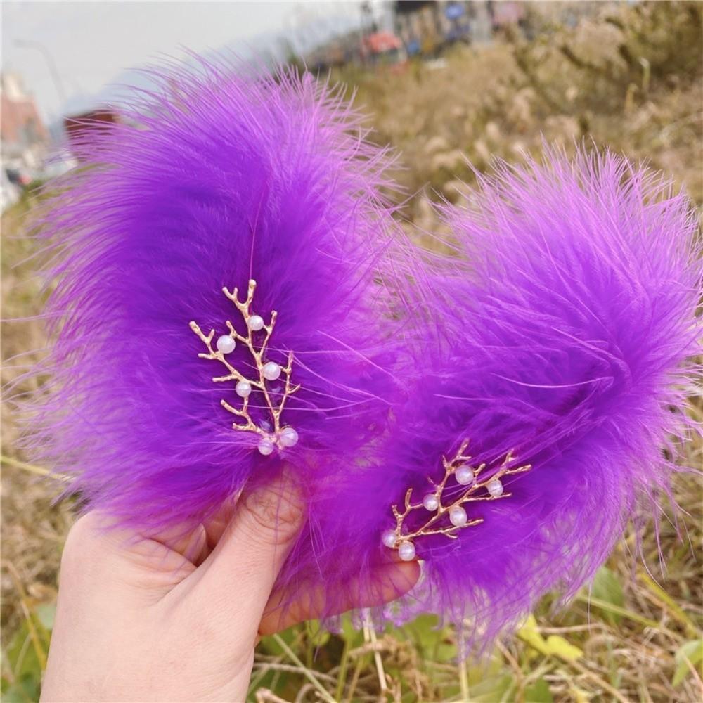 Fairy 12cm Fairy Feather Hairpins Feather Sweet Style Feather Barrettes Side Clip Feather Hair Clip Wedding Party