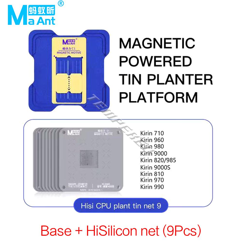 MAant C1 Magnet Tin Planting Platform For iPhone A8-A19 QUALCOMM HS EMMC Motherboard CPU BGA Welding Reballing Stencil Tools Set