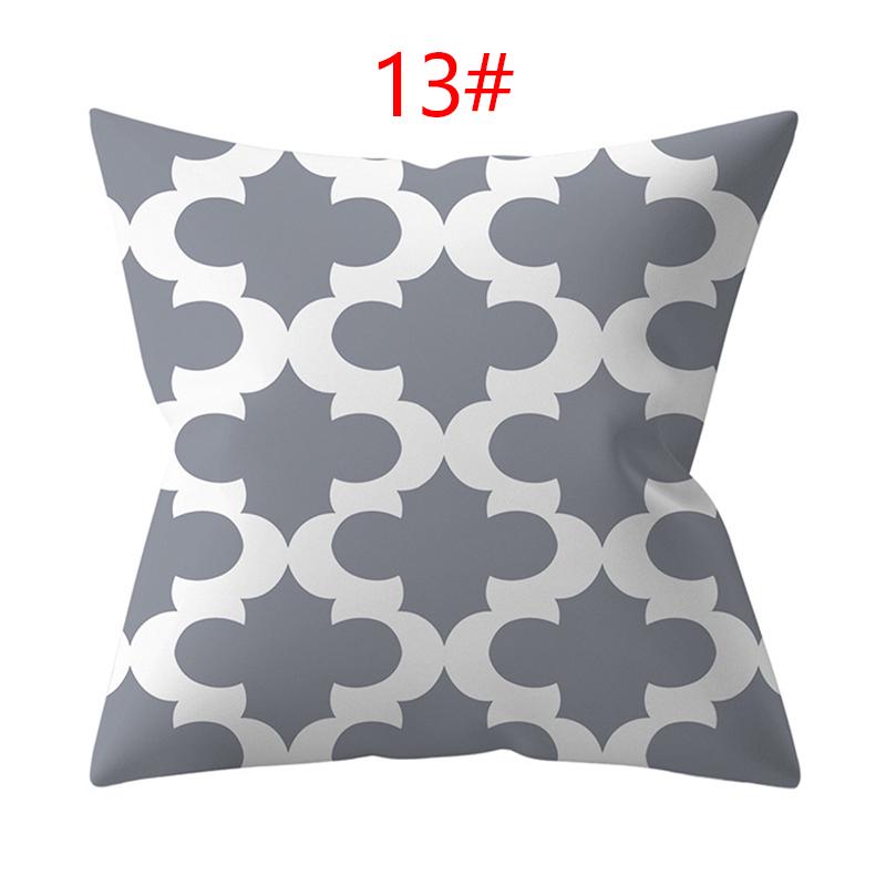 18 Inch Throw Pillow Home Decor Geometric Elements Lumbar Pillow Case Gray Cushion Cover Sofa