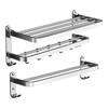 304 Stainless Steel No-Drill Bathroom Towel Rack & Shelf