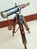 Brass Telescope With Wooden Tripod Stand Maritime Nautical Vintage Desk Décor
