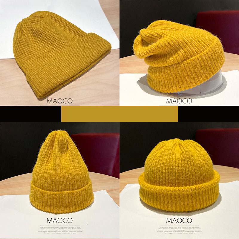 Dámská zimní tlustá teplá umělá králičí kožešina elastická pletací čepice Krásná čepice s čepicí