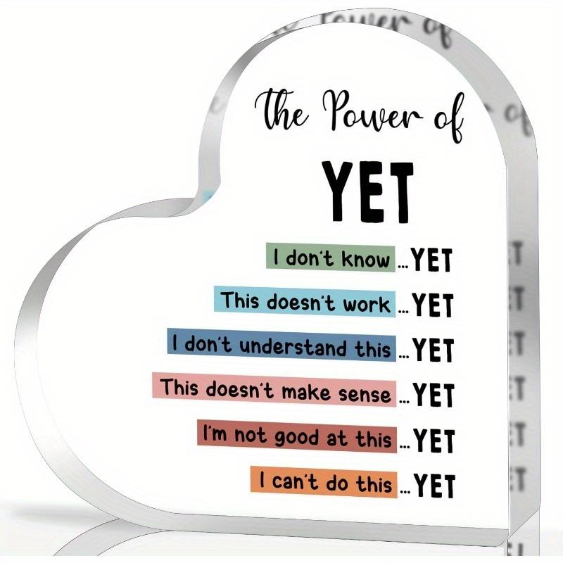 "Power of Yet" Growth Mindset Heart - Therapy Office Decor & Mental Health Sign