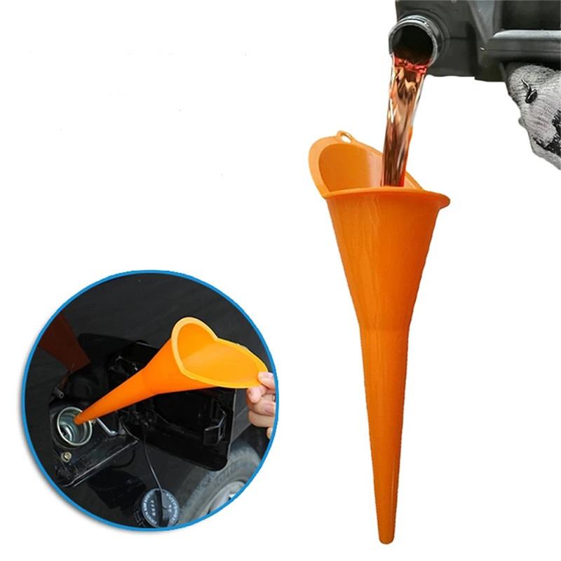 Car Long Stem Funnel Gasoline Oil Fuel Filling Tools Anti-splash Plastic Oil Funnel Motorcycle Refueling Tools Auto Accessories