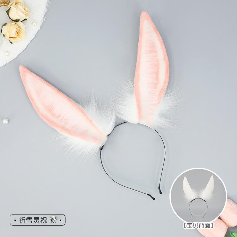 Simulation Animal Ear Plush Handmade Cosplay Props Dress Up Female Rabbit Ears Headband Headgear Hair Accessories