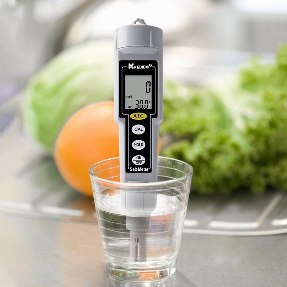 Digital Salinity Tester Meter Water Quality Monitor With ATC For Aquarium Pool Drinking Water Lab Temperature Measuring Tool