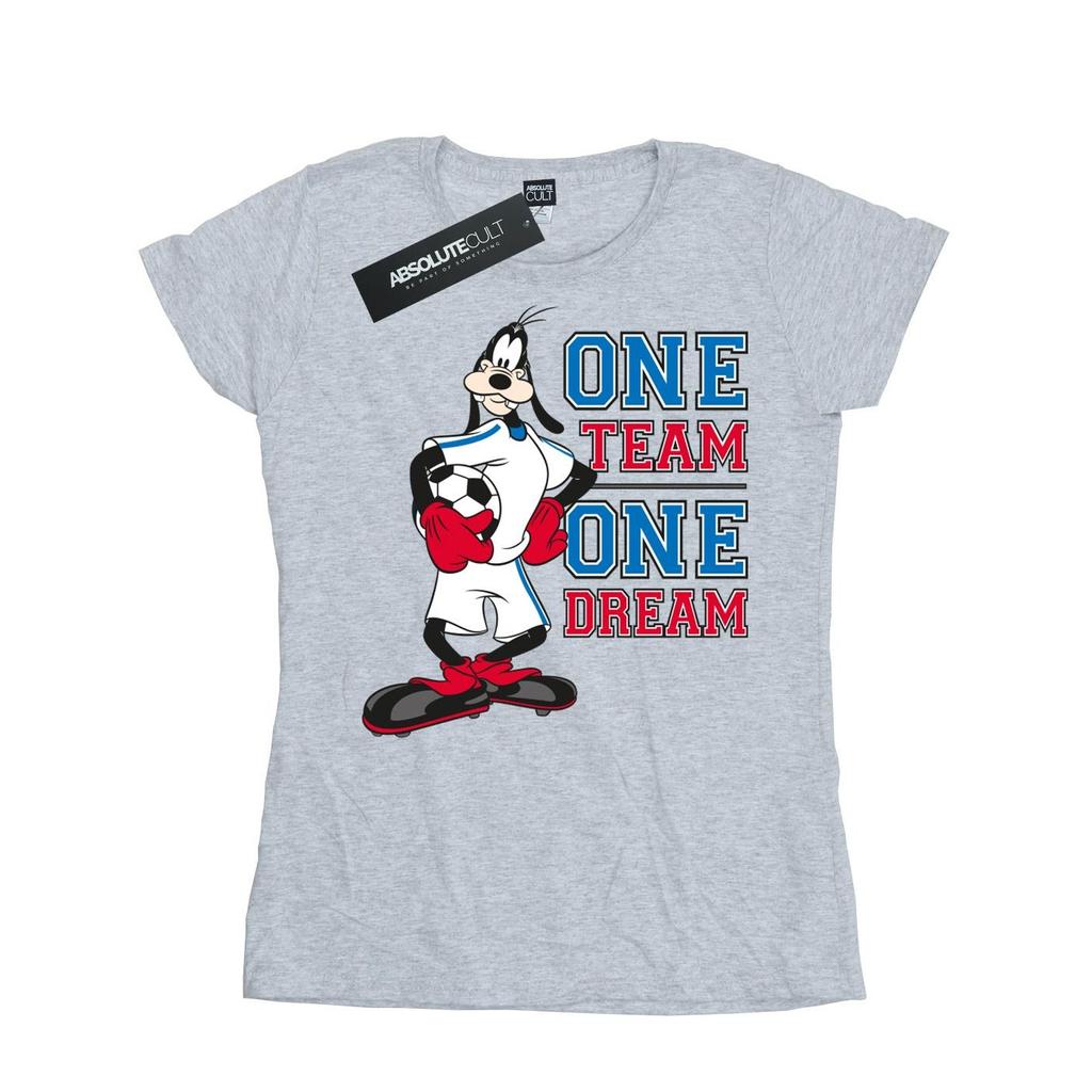 Disney Womens/Ladies Goofy One Team One Dream Cotton T-Shirt