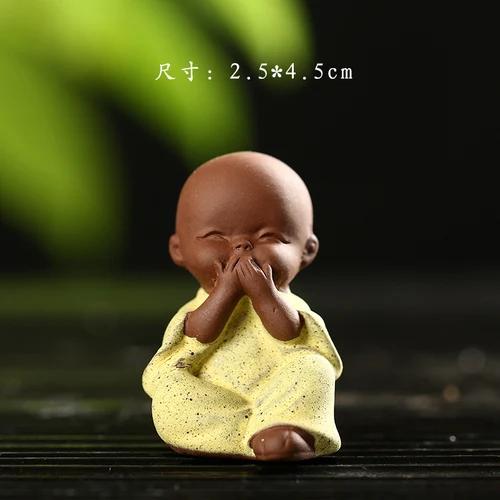 Creative and cute ceramic purple sand tea pet decorations, flower pots, tea ceremony, car mounted Zen decorations Artificial