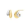 Ania Haie Two-Tone Dome Stud Hoop 925 Silver Earrings E072-07T