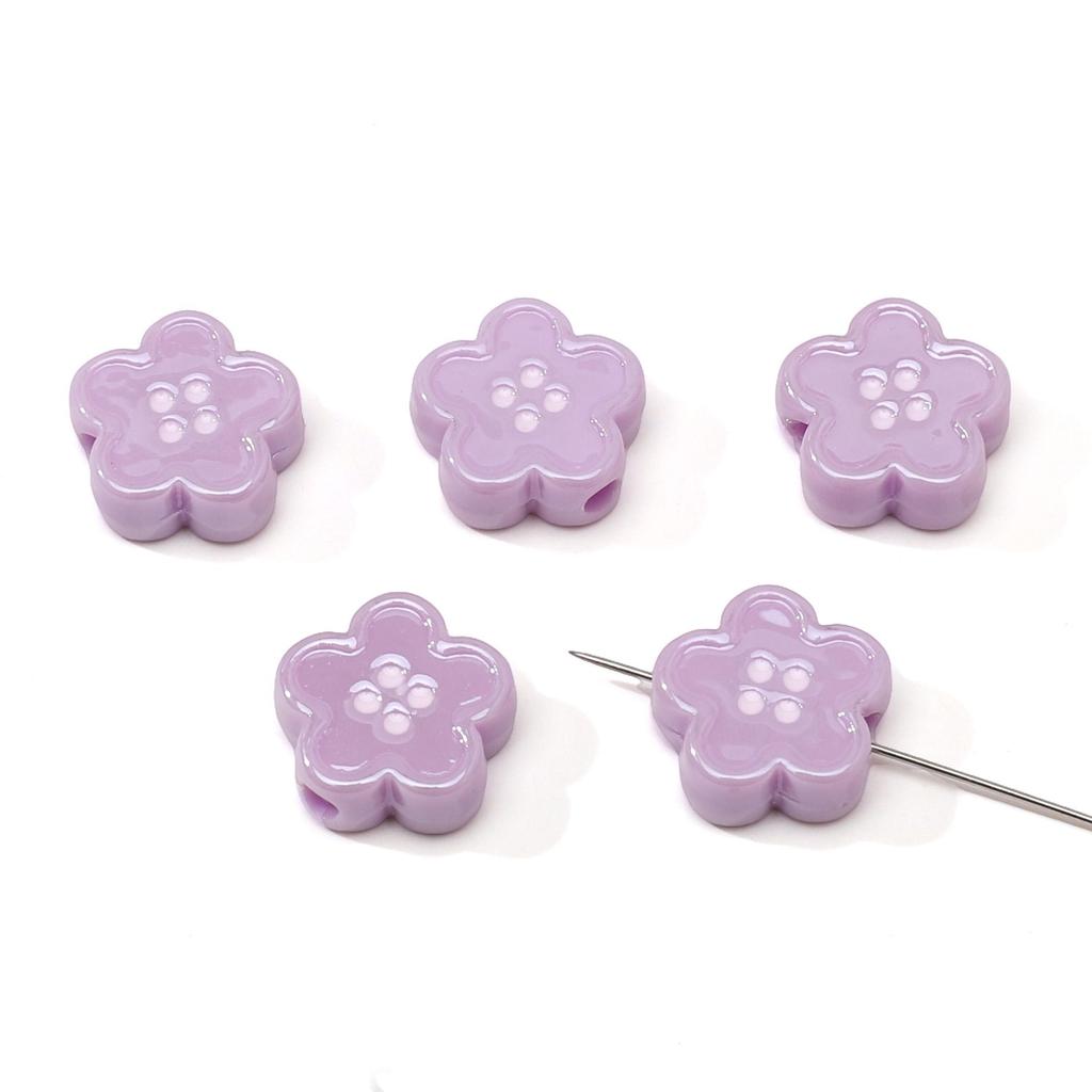 Acrylic Dopamine Oil Droplets Flower Button Beads for DIY Jewelry 1 Set