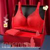 Langsha Red No-Underwire Push-Up Bra and Panty Set