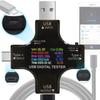 Color Screen USB C Voltages Current Meter with Advanced Bidirectional Current Detection USB C Voltmeter Ammeter Detector