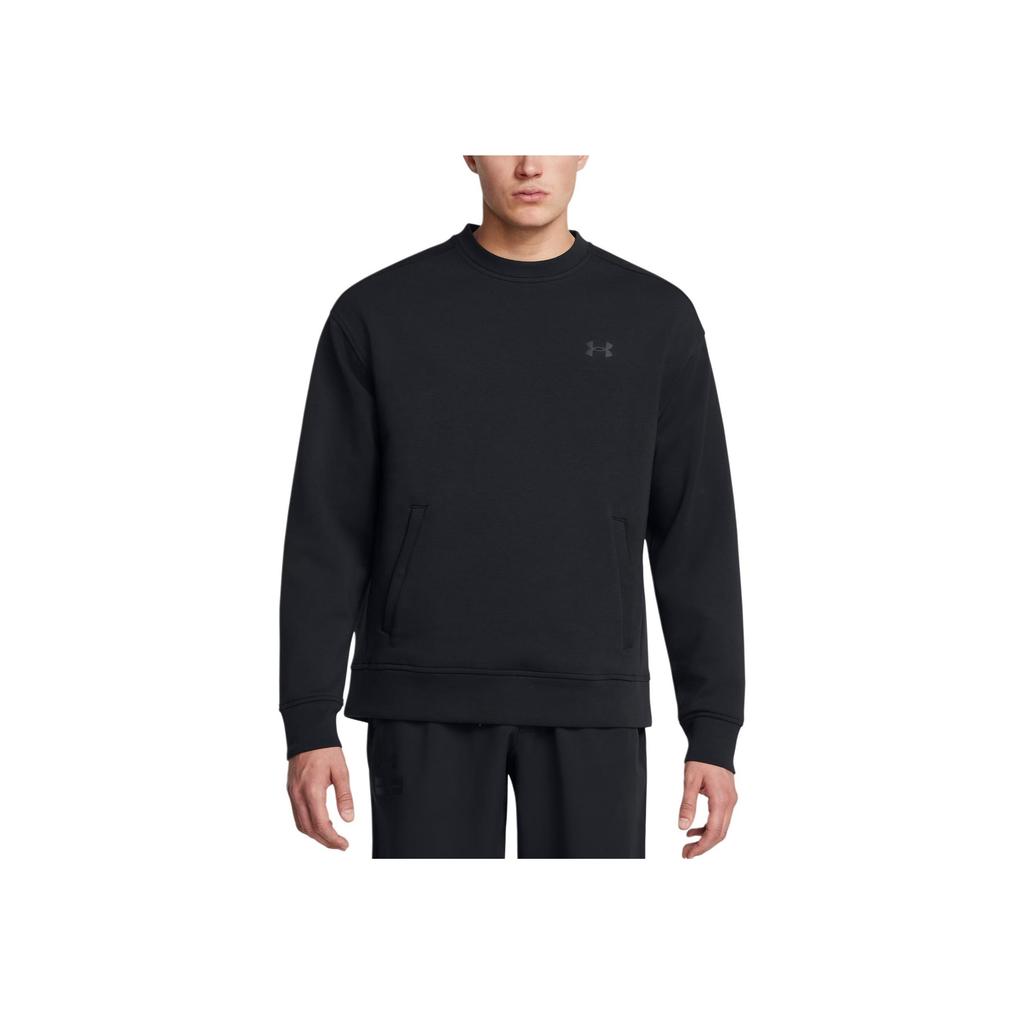 Under Armour Sportstyle FW24 Fleece Crew Neck Comfortable Loose Knit Sweatshirt Men Sweatshirt Black 1389478-001