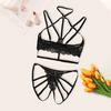 New Women Plus Size Lace Lingerie Bra+Thong Underwear Set Black Sleepwear