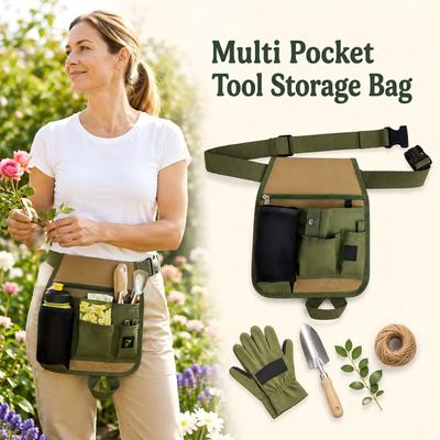 Multiple Pocket Tool Bag for Outdoor Gardening and Landscaping