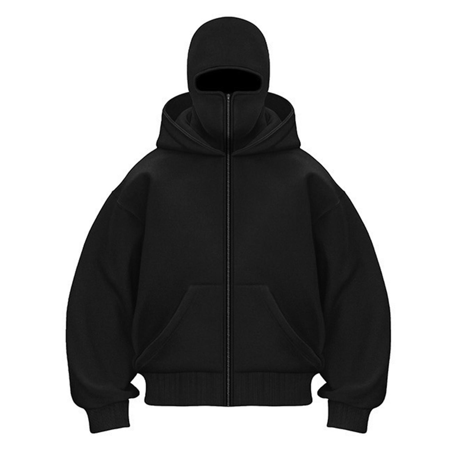 

Мужской кардиган с двойным капюшоном, свободный, уличный, модный, на молнии L