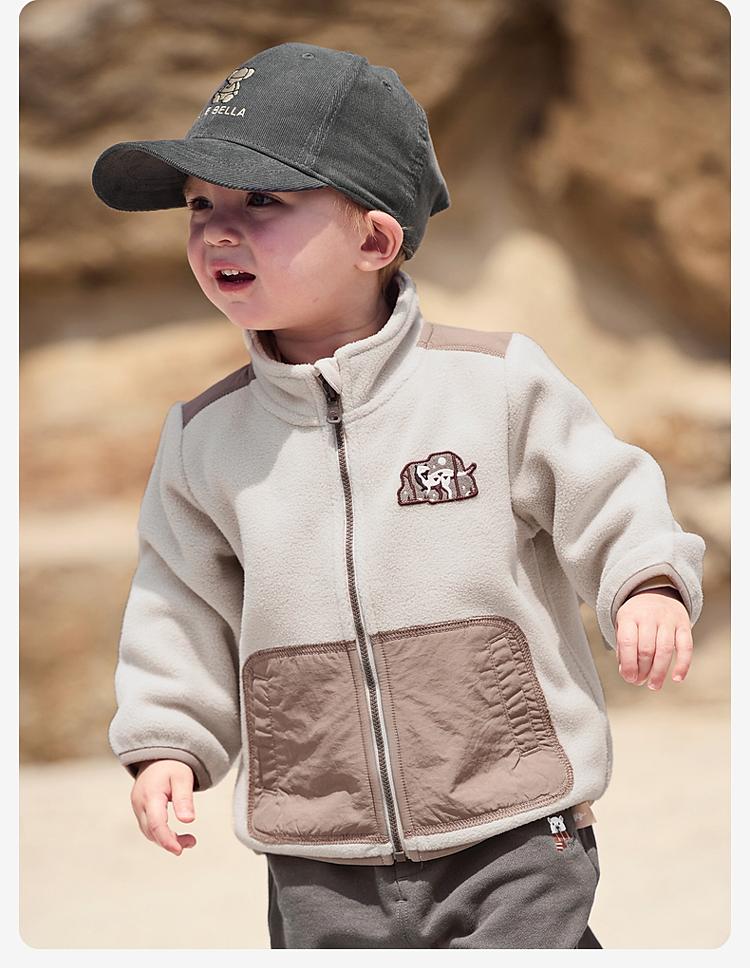 David Bella Children's Polar Fleece Coat Autumn Edition Boys' Anti static cardigan Top Boys' Baby Coat